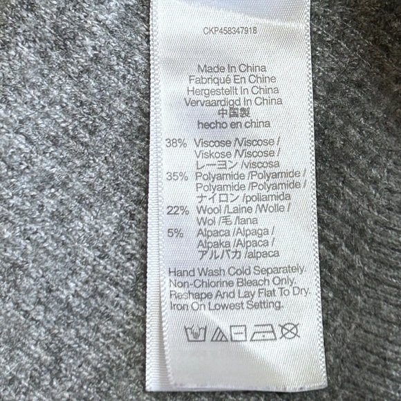 Madewell 1/2 Button Down Alpaca Wool Blend Pullover Sweater - XXS - Gray - Picture 6 of 9